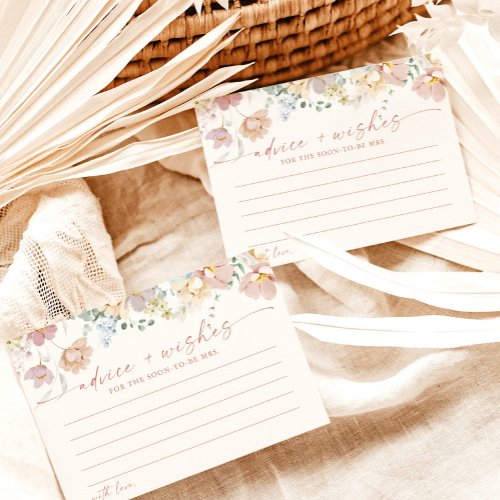 Bridal Shower Advice and Wishes Card  Wildflower 