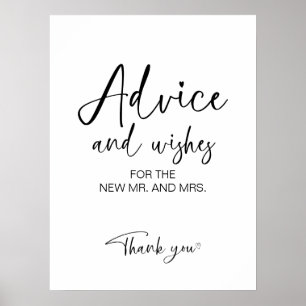 Bridal Shower Advice and Wishes Sign