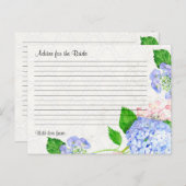 Bridal Shower Advice Bride Blue Hydrangea Floral Postcard (Front/Back)