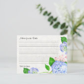 Bridal Shower Advice Bride Blue Hydrangea Floral Postcard (Standing Front)