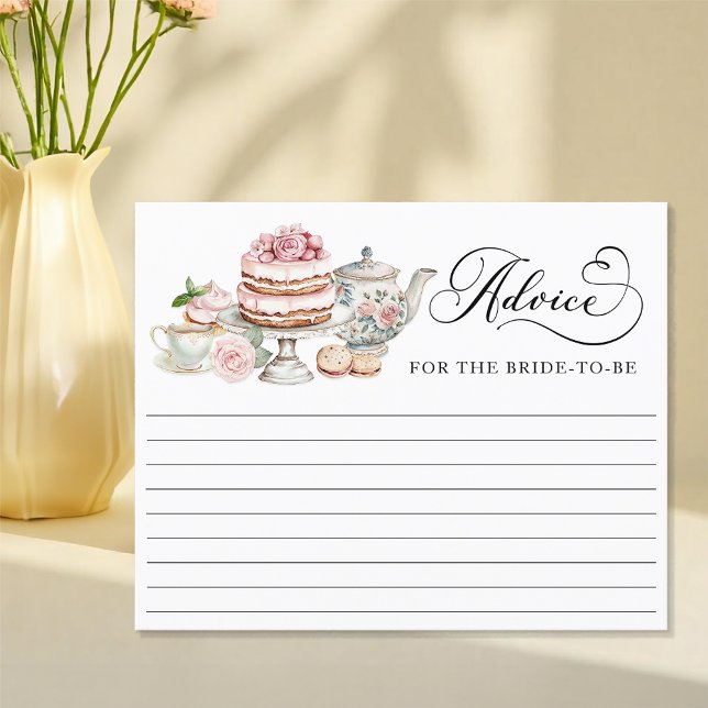 Bridal Shower Advice Card – Tea Party Theme (Advice Card)