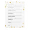 Bridal Shower Advice Cards Gold Foil Glitter Light