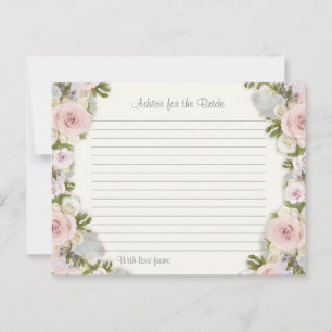 Bridal Shower Advice for Bride Rose Pretty Floral Card
