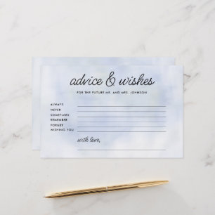 Bridal Shower Advice Game Cloud 9 Pastel Blue Chic Stationery