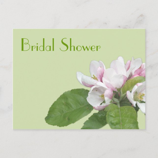 bridal shower apple blossom postcard (Front)