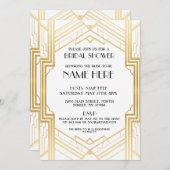 Bridal Shower Art Deco 1920's Gold Party Invite (Front/Back)