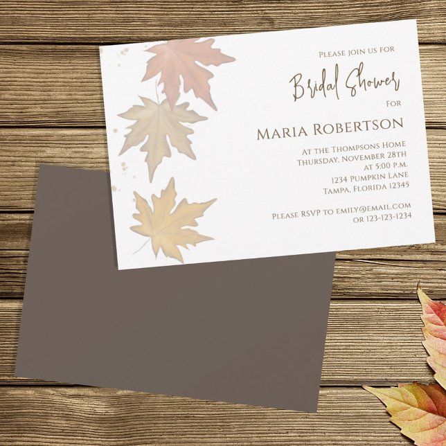 Bridal Shower Autumn Fall Leaves Botanical Foliage Invitation (Creator Uploaded)