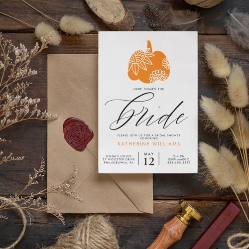 BRIDAL SHOWER  Autumn Pumpkin Invitation