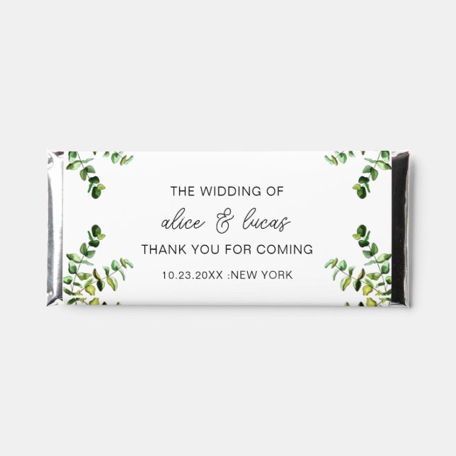 Bridal Shower Baby Shower Birthday Baptism  Hershey Bar Favors (Front)