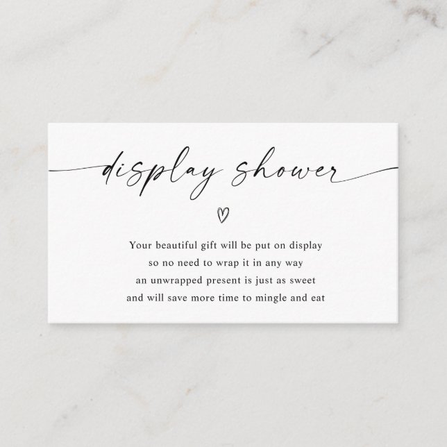 Bridal Shower Baby Shower Display Shower Enclosure Card (Front)