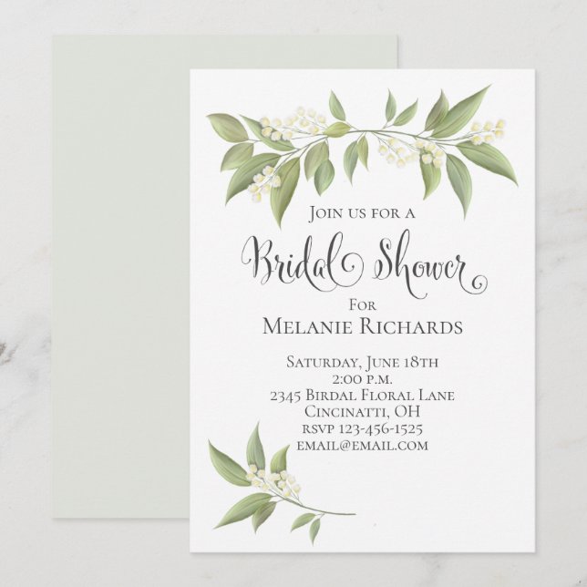 Bridal Shower Baby's Breath Floral Greenery Save The Date (Front/Back)