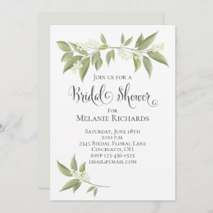 Bridal Shower Baby's Breath Floral Greenery Save The Date