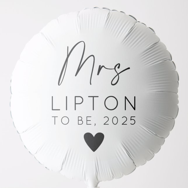 Bridal Shower Bachelorette Mrs To Be Balloon (Front)