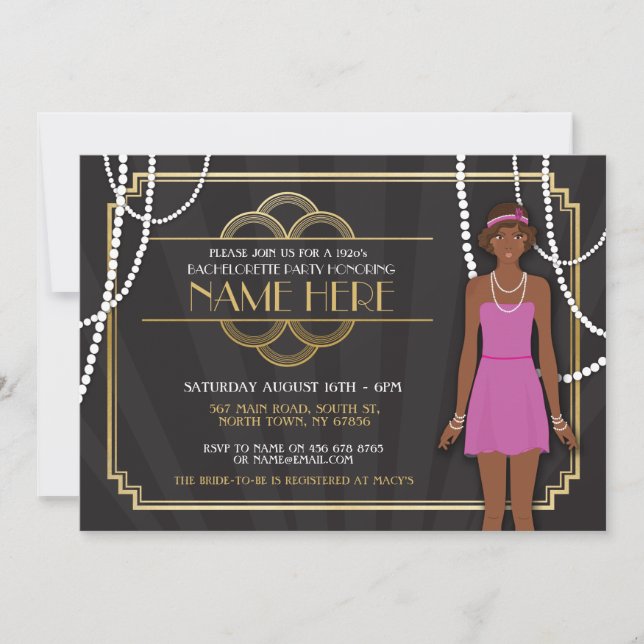 Bridal Shower Bachelorette Party 1920s Invitation (Front)