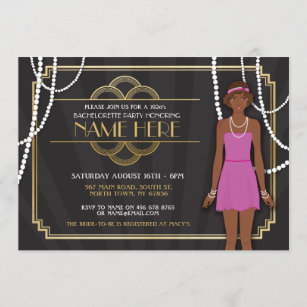 Bridal Shower Bachelorette Party 1920s Invitation