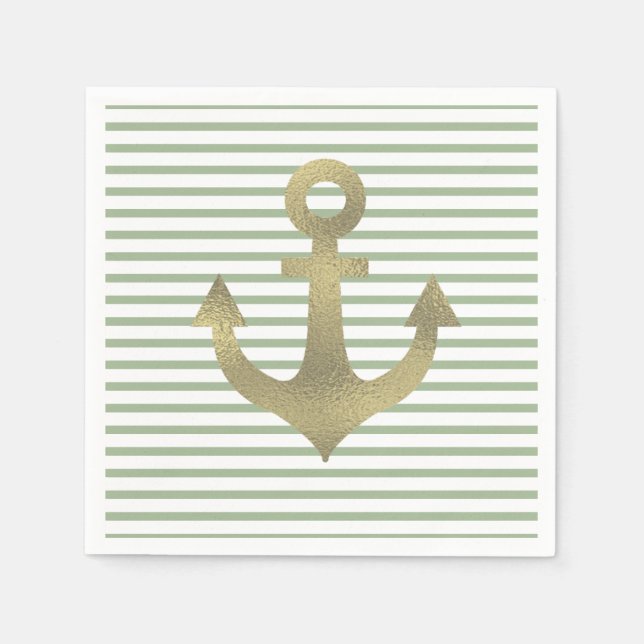 Bridal Shower Bachelorette Party Nautical Anchor Napkins (Front)