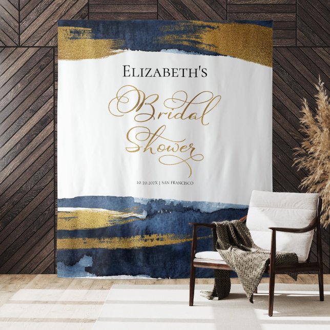 Bridal Shower Backdrop | Blue Watercolor Abstract (Creator Uploaded)
