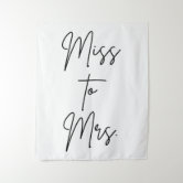 Simple Miss to Mrs Black Bridal Shower Wrapping Paper