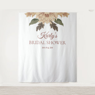 Bridal Shower Backdrop Modern Floral Motif