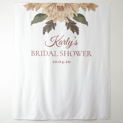 Bridal Shower Backdrop Modern Floral Motif