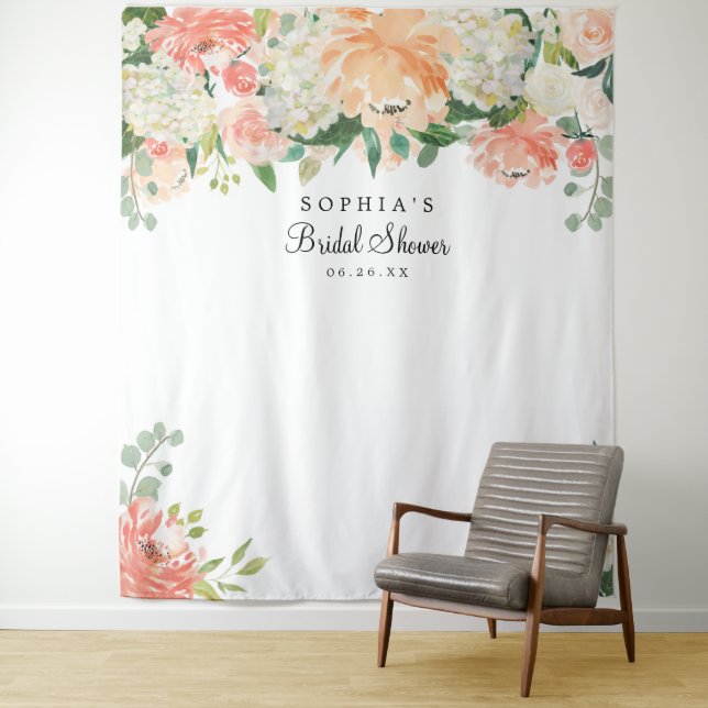 Bridal Shower Backdrop - Photo Booth Pretty Peach (In Situ)