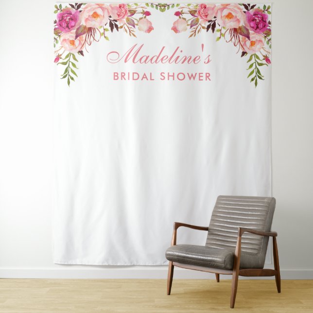 Bridal Shower Backdrop | Photo Booth Prop Pink (In Situ)
