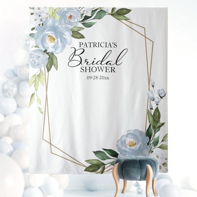 Bridal Shower Backdrop Photo Prop Dusty Blue  (Creator Uploaded)