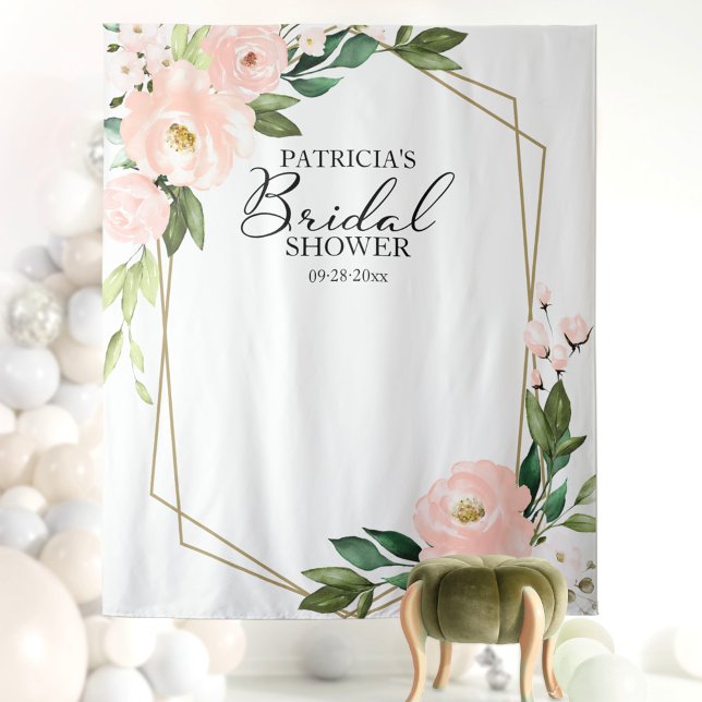 Bridal Shower Backdrop Photo Prop Pink Flowers (Creator Uploaded)