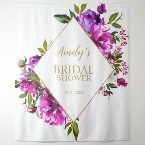 Bridal Shower Backdrop _ Purple Flowers