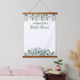 Bridal Shower Backdrop Sign Foliage Leaves  Hanging Tapestry