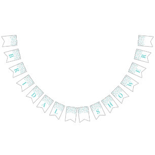 Bridal Shower Banner Blue Silver Confetti