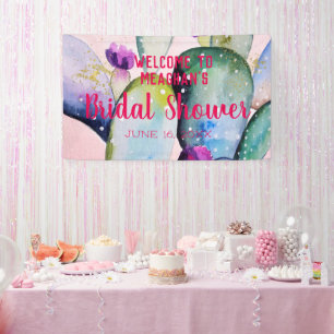 Bridal Shower Banner Bohemian Glam Cactus Fiesta