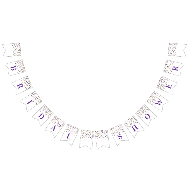Bridal Shower Banner Purple Gold Confetti Zazzle