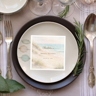 Bridal Shower beach coastal elegant Napkins