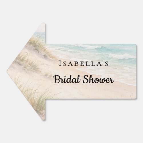 Bridal Shower beach coastal guest welcome arrow  Sign
