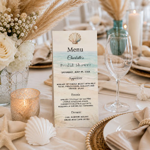 Bridal Shower beach party menu card