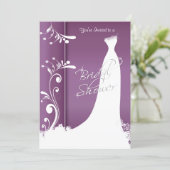 Bridal Shower - Beautiful Plum Purple Invitation (Standing Front)