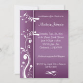 Bridal Shower - Beautiful Plum Purple Invitation (Back)