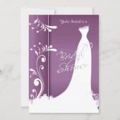 Bridal Shower - Beautiful Plum Purple Invitation (Front)