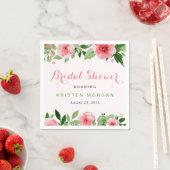 Bridal Shower Beautiful Watercolor Rose Flowers Paper Napkins (Insitu)