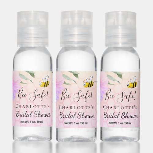 Bridal Shower bee safe florals pink Hand Sanitizer