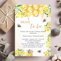 Bridal shower bee yellow florals honey invitation