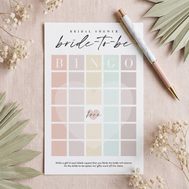 Bridal Shower Bingo Bride-to-Be Party Game Card (Bridal Shower Bingo Bride-to-Be Party Game Card)