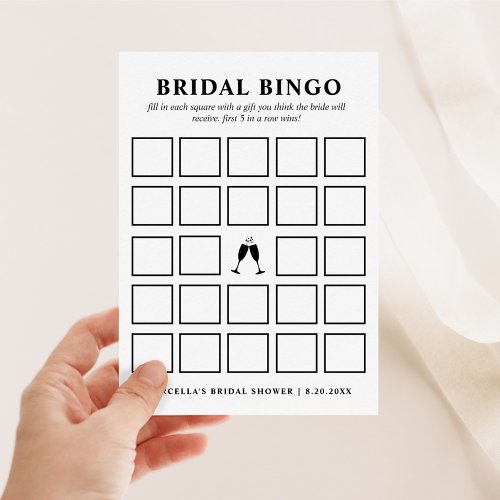 Bridal Shower Bingo Card