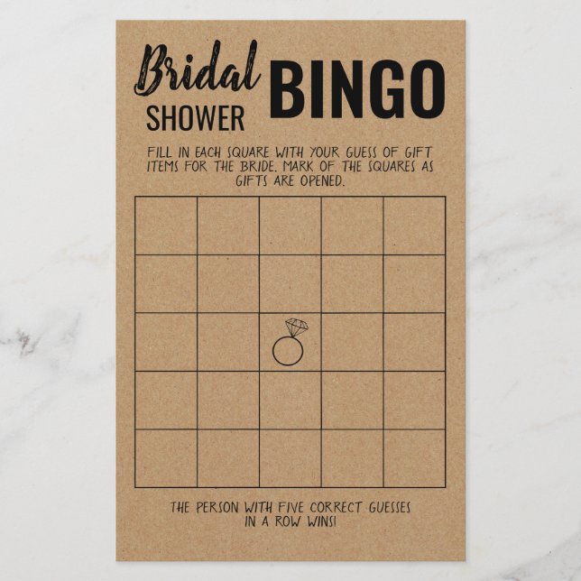 Bridal Shower Bingo Card Flyer (Front)