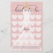 Bridal Shower Bingo Chic Wedding Dress Shower Game (Front)