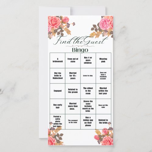 Bridal Shower Bingo Game  Announcement