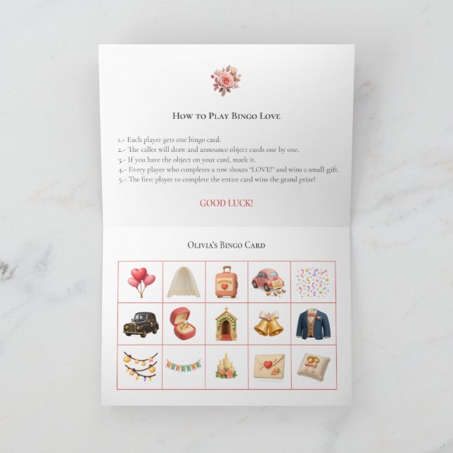 Bridal Shower Bingo Game Board13. Fun Party Holiday Card (Inside)