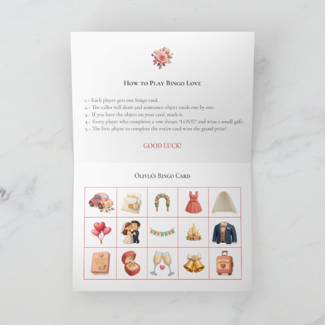 Bridal Shower Bingo Game Board16. Fun Party Holiday Card (Inside)