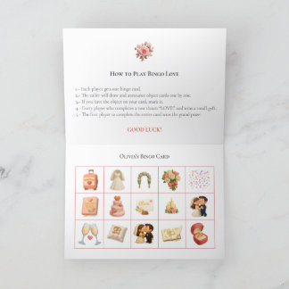 Bridal Shower Bingo Game Board19. Fun Party Holiday Card